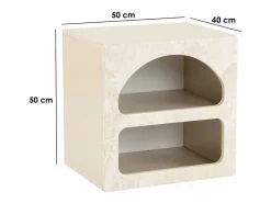 Vente-unique Mesita De Noche|Mesa de noche con almacenamiento - efecto mármol - LUELA