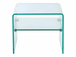Vente-unique Mesa de noche con un estante de cristal templado STILEOS Transparente Discount