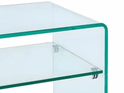 Vente-unique Mesa de noche con un estante de cristal templado STILEOS Transparente Discount