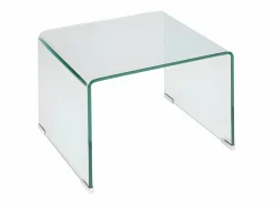 Mesa de noche design - Cristal templado curvado. SUZANA^Vente-unique Discount