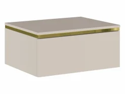 Vente-unique Mesita De Noche|Mesa de noche flotante con 1 cajón y dorado - VUKIA de Pascal Morabito