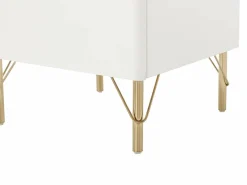 Vente-unique Mesa de noche lado derecho con 1 puerta en y dorado - ALOBARA Blanco Hot