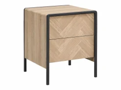 Mesa de noche lote de 2 con 2 cajones de MDF color natural y negro - TUMACO^Vente-unique Discount
