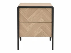 Mesa de noche lote de 2 con 2 cajones de MDF color natural y negro - TUMACO^Vente-unique Discount