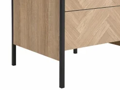 Mesa de noche lote de 2 con 2 cajones de MDF color natural y negro - TUMACO^Vente-unique Discount