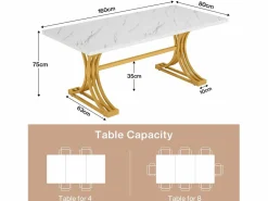 Tribesigns Mesa de oficina de ordenador, 160 x 80 x 75 cm Mesa de oficina moderna, mesa de trabajo de PC, mesa de comedor Blanco Discount