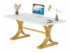 Tribesigns Mesa de oficina de ordenador, 160 x 80 x 75 cm Mesa de oficina moderna, mesa de trabajo de PC, mesa de comedor Blanco Discount