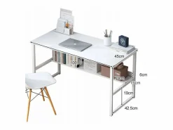Mesa de ordenador blanca para jovenes con estante moderna 100 cm^ Online