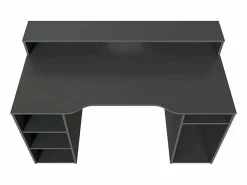 Mesa de Ordenador, estación e-Gaming con Acabado en Antracita - Dim: 136 x 67 x 73-88 cm Gris Outlet