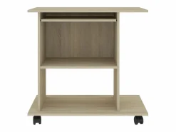 Clicnbuy Mesa de ordenador madera contrachapada color roble 80x50x75 cm Marru00f3n Outlet