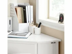 Sobuy Consola Escritorio|Consola|Mesa de Ordenador, Mesa de Escritorio con un Cajón, Triangular,,FWT31-W ES