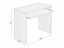 duehome Mesa de ordenador Smile Blanco Artik (Blanco Mate) Gris Hot
