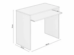duehome Mesa de ordenador Smile Blanco Artik (Blanco Mate) Gris Hot