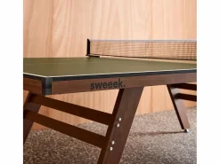 Sweeek Mesa de ping pong interior deluxe con 2 raquetas y 3 pelotas, 273.5cm Caqui Hot