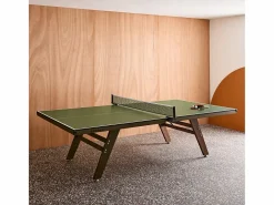 Sweeek Mesa de ping pong interior deluxe con 2 raquetas y 3 pelotas, 273.5cm Caqui Hot