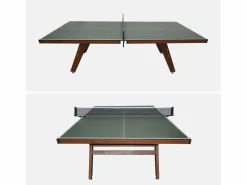 Sweeek Mesa de ping pong interior deluxe con 2 raquetas y 3 pelotas, 273.5cm Caqui Hot
