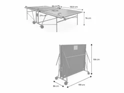 Sweeek Ping Pong|Mesa de ping pong para interior con 2 raquetas y 3 pelotas, 274cm +