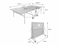 Mesa de ping pong plegable para interior con 4 raquetas y 6 pelotas,^Sweeek New