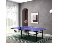 Mesa de ping pong plegable con ruedas, MDF y acero, , incluye 2 palas y 3 pelotas (274 x 152,5 x 75,5 cm)^ Sale
