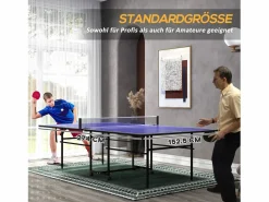 Mesa de ping pong plegable con ruedas, MDF y acero, , incluye 2 palas y 3 pelotas (274 x 152,5 x 75,5 cm)^ Sale