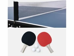 Sweeek Mesa de ping pong plegable para exterior con 2 raquetas y 3 pelotas, Azul Clearance