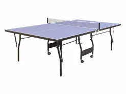 Vente-unique Mesa de ping-pong plegable con ruedas para interior, Ancho 274 x Prof. 152.5 x Alt. 76 cm, GARRY Azul Best