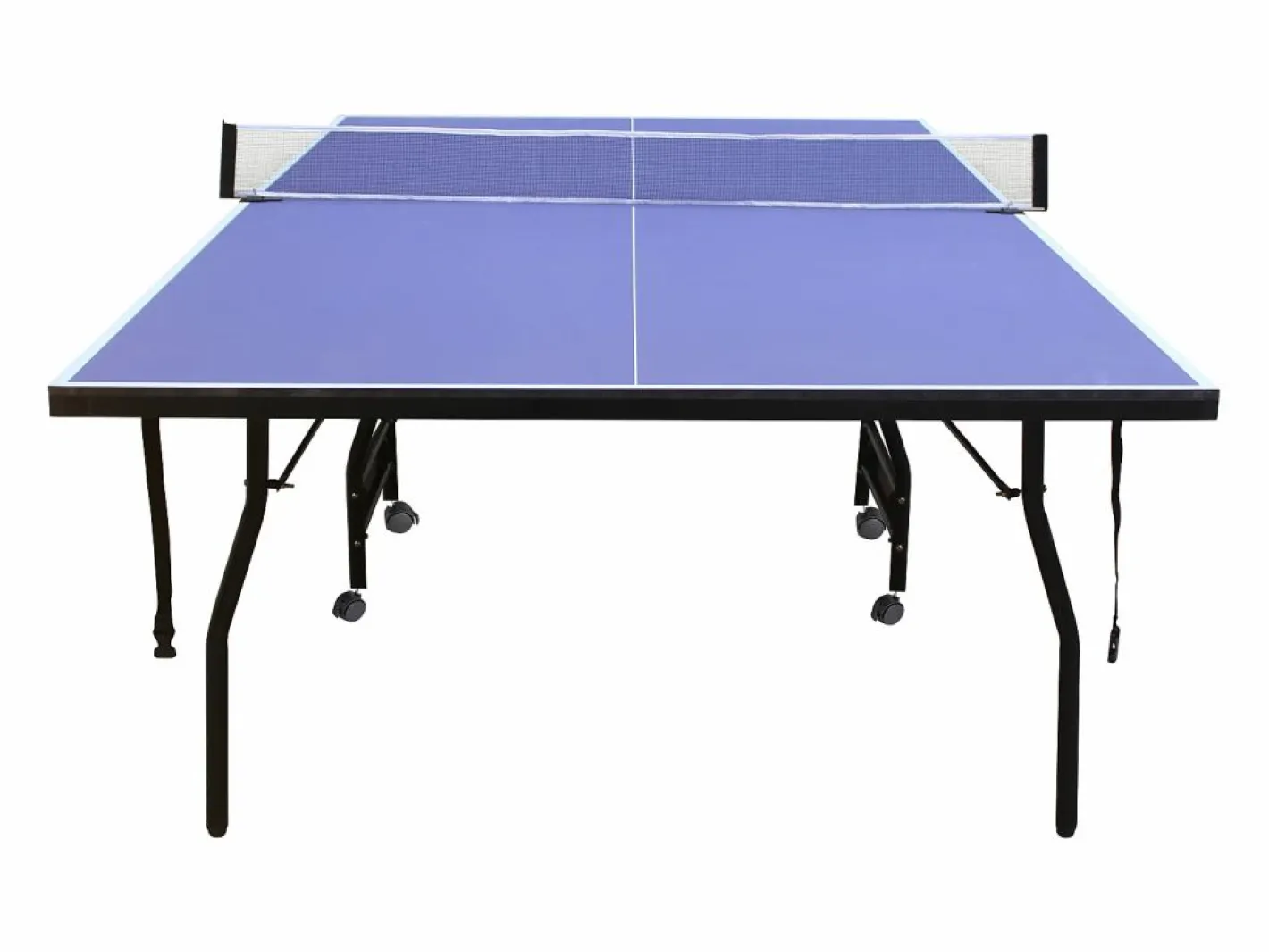 Vente-unique Mesa de ping-pong plegable con ruedas para interior, Ancho 274 x Prof. 152.5 x Alt. 76 cm, GARRY Azul Best