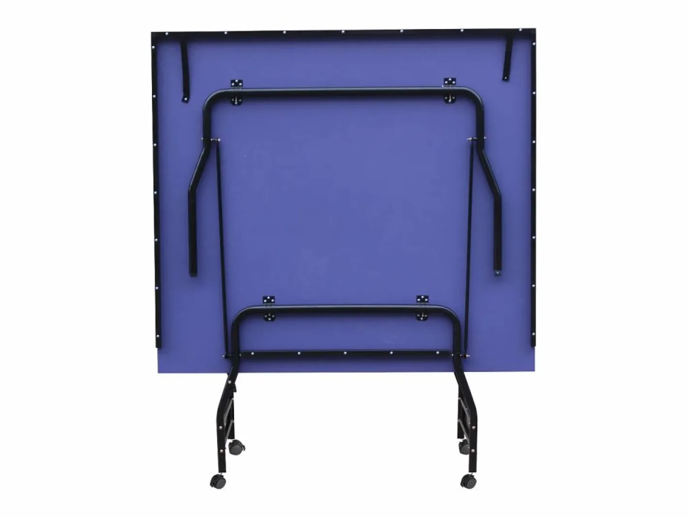 Vente-unique Mesa de ping-pong plegable con ruedas para interior, Ancho 274 x Prof. 152.5 x Alt. 76 cm, GARRY Azul Best