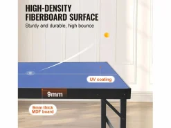 Ping Pong|Mesa de Ping-Pong SucceBuy, Mesa de Ping-Pong Plegable, Tamaño Medio, MDF, Uso Interior