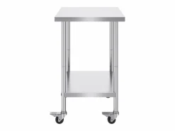 Mesa de Trabajo SucceBuy Mesa de Trabajo de Acero Inoxidable de 60.96 x 76.2 cm con 4 Ruedas Plateado Clearance