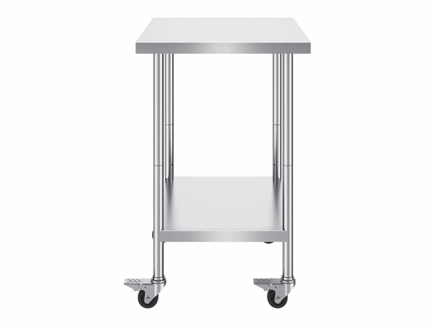 Mesa de Trabajo SucceBuy Mesa de Trabajo de Acero Inoxidable de 60.96 x 76.2 cm con 4 Ruedas Plateado Clearance