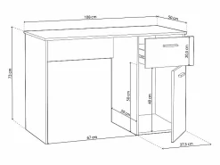 Mesa escritorio aglomerado 73x108x50cm^duehome Sale