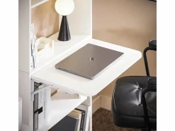Sobuy Mesa De Ordenador|Mesa Escritorio de Trabajo, Plegable para Computadora con Estantes de Almacenamiento 64 x 58 x 145cm FWT92-H-W ES