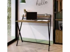 Venprodin Mesa Escritorio Diseño Plegable Negro/Miel Multicolor Best