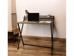 Venprodin Mesa Escritorio Diseño Plegable Negro/Miel Multicolor Best