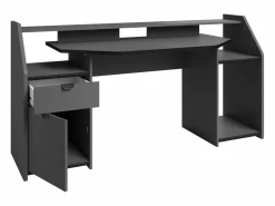 Mesa Gaming|Mesa Escritorio Gaming Grande con Cajón y Armario LED 98x180x67 cm