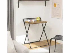 Mesa Escritorio Plegable Mesa Ordenador, Compacto sin ensamblaje Escritorio para Computadora Mesa de Estudio Diseño Industrial FWT88-F ES^Sobuy