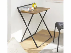 Mesa Escritorio Plegable Mesa Ordenador, Compacto sin ensamblaje Escritorio para Computadora Mesa de Estudio Diseño Industrial FWT88-F ES^Sobuy
