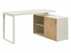 Mesa esquinera con almacenamiento en MDF beige y natural - LONAMI^Vente-unique Hot