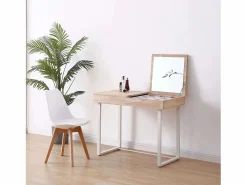 Mesa Estudio Tocador c/Espejo Merilyn Roble Nordish/ 100x50x76cm^ New