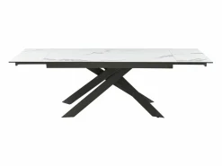 Mesa extensible de cerámica y metal - Mármol blanco y antracita - COREMA de MORABITO^Maison Céphy Online