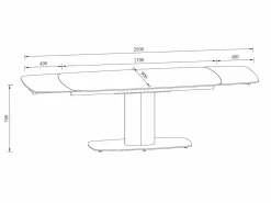 Mesa extensible de cerámica y metal -efecto mármol blanco - CARIOULA de MORABITO^Vente-unique Clearance
