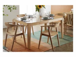 Miliboo Mesa Extensible|Mesa extensible de contrachapado de fresno y madera de caucho 150-180 cm BOLLY