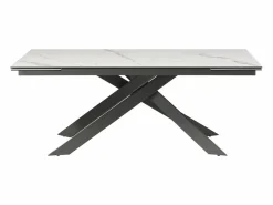 Maison Céphy Mesa extensible en cerámica y vidrio templado - Efecto mármol blanco y antracita - COREMA Gris antracita / Blanco Online