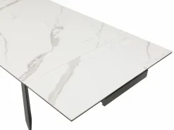 Maison Céphy Mesa extensible en cerámica y vidrio templado - Efecto mármol blanco y antracita - COREMA Gris antracita / Blanco Online