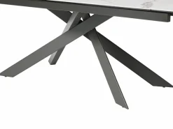 Maison Céphy Mesa extensible en cerámica y vidrio templado - Efecto mármol blanco y antracita - COREMA Gris antracita / Blanco Online