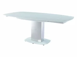 Vente-unique Mesa extensible TALICIA - Cristal templado y metal - Blanco
