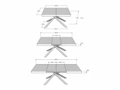 Ityhome Mesa Extensible|Mesa extensible 140/224x80 cm Karida fresno patas blancas
