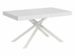 Ityhome Mesa Extensible|Mesa extensible 140/224x80 cm Karida fresno patas blancas