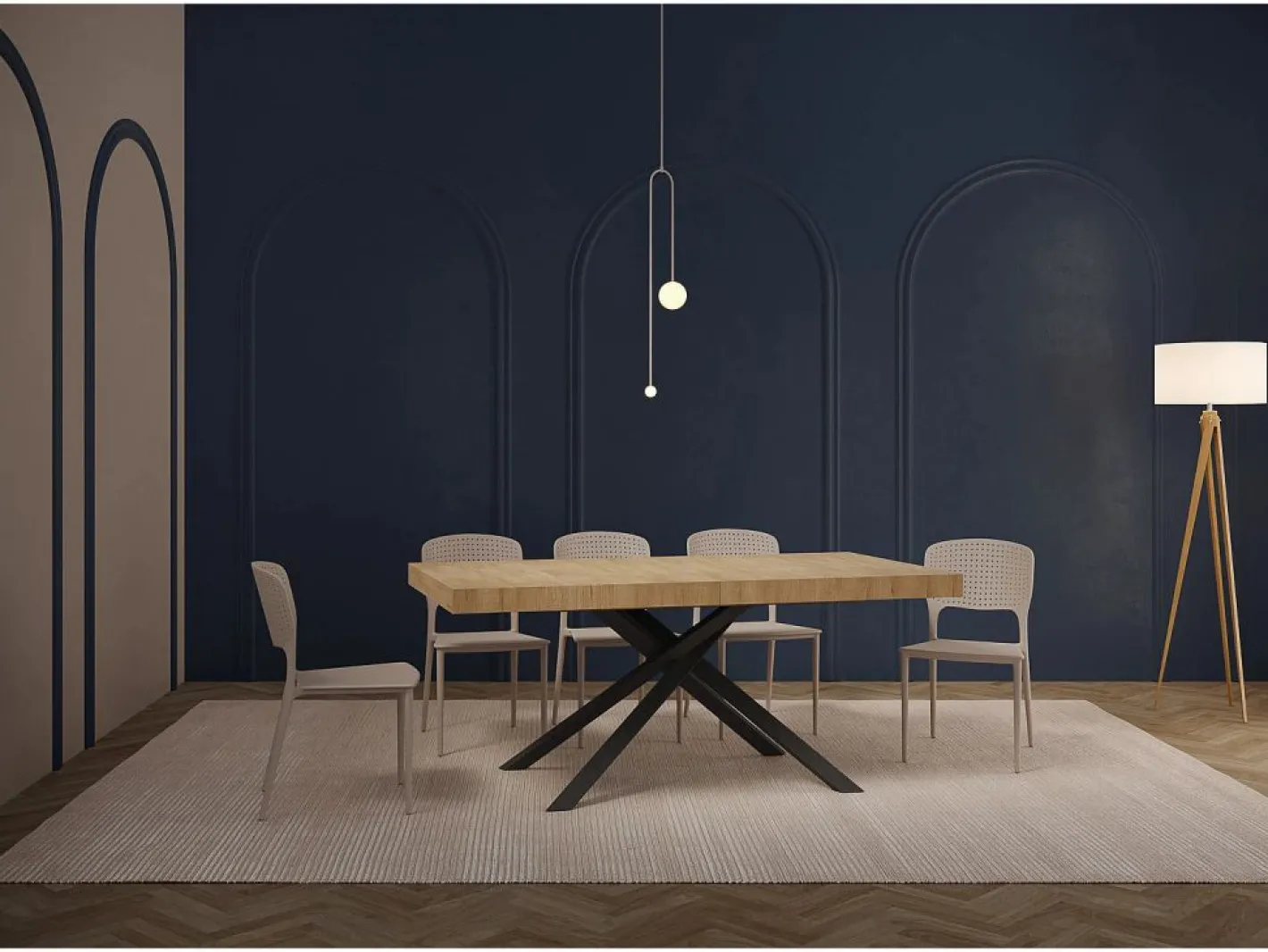 Mesa extensible 180/284x90 cm Karida roble natural patas antracita^Ityhome Clearance